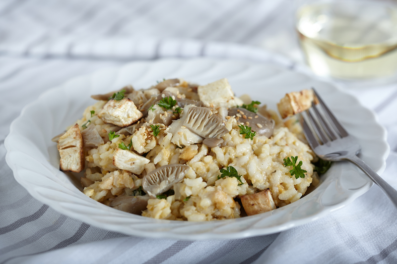 Risotto met knolselderij en paddenstoelen