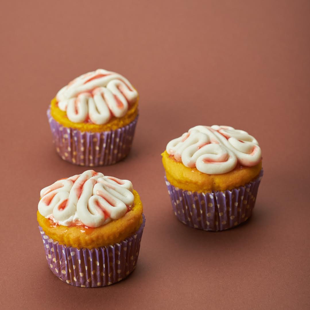 Pompoencupcakes met hersentopping