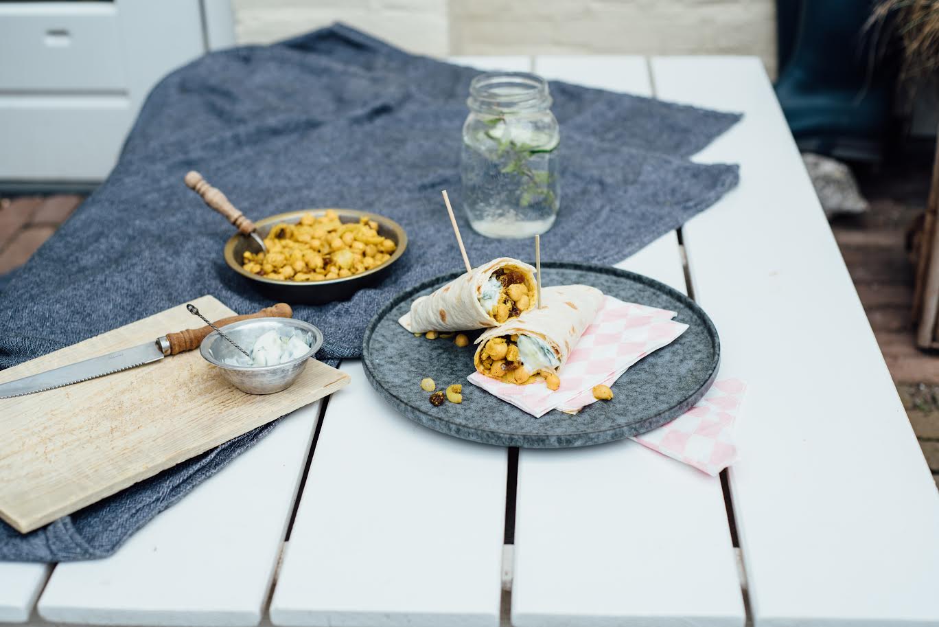 Curry-kikkererwtenwraps