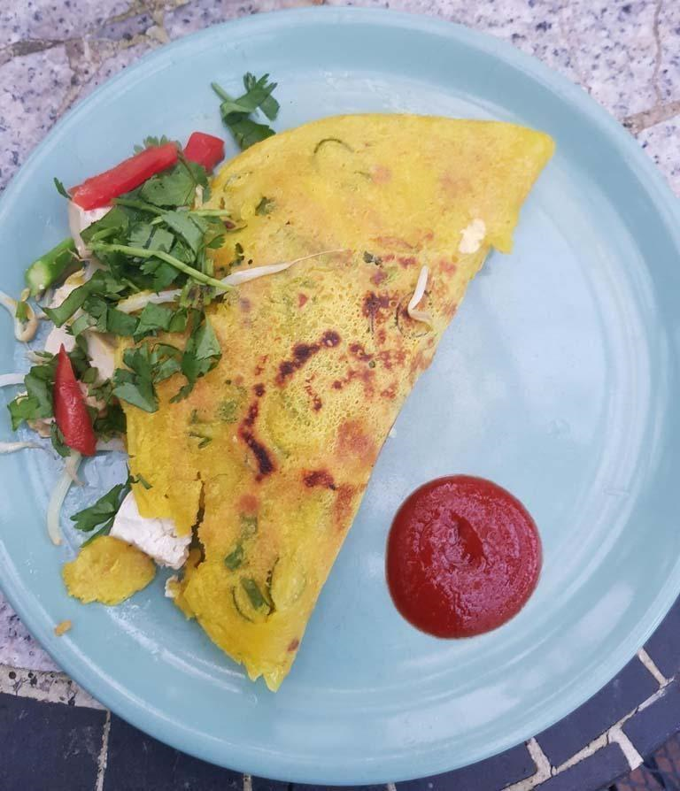 Knapperige Vietnamese pannenkoek (Banh Xeo)