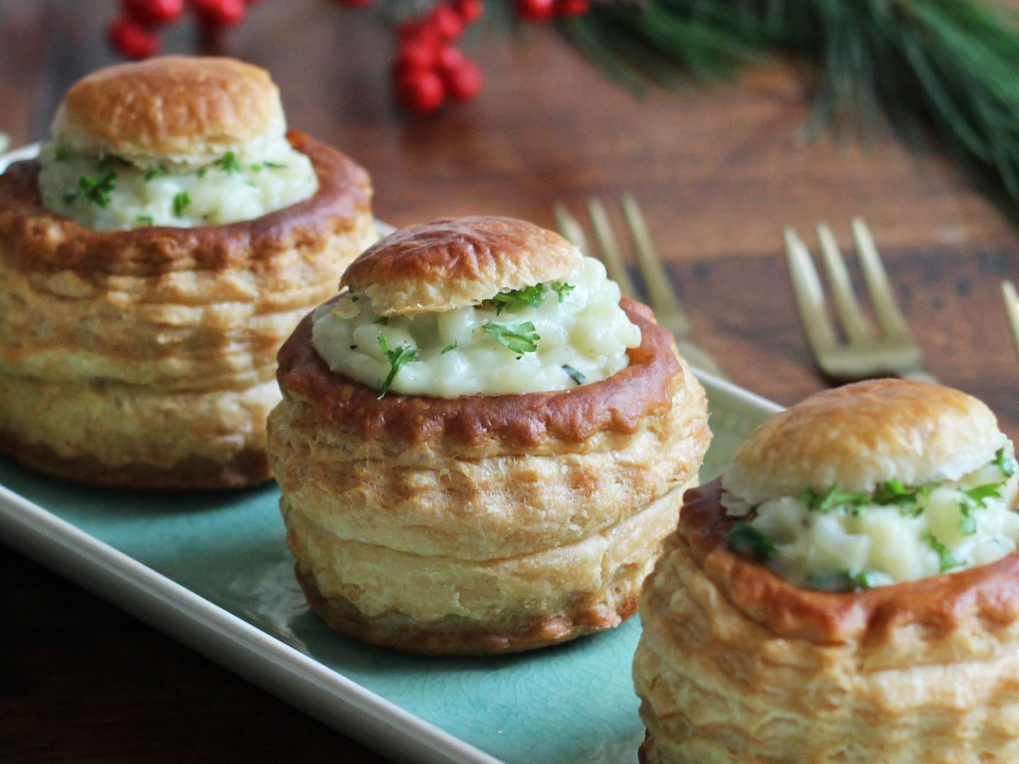 Pasteitjes met bloemkoolragout