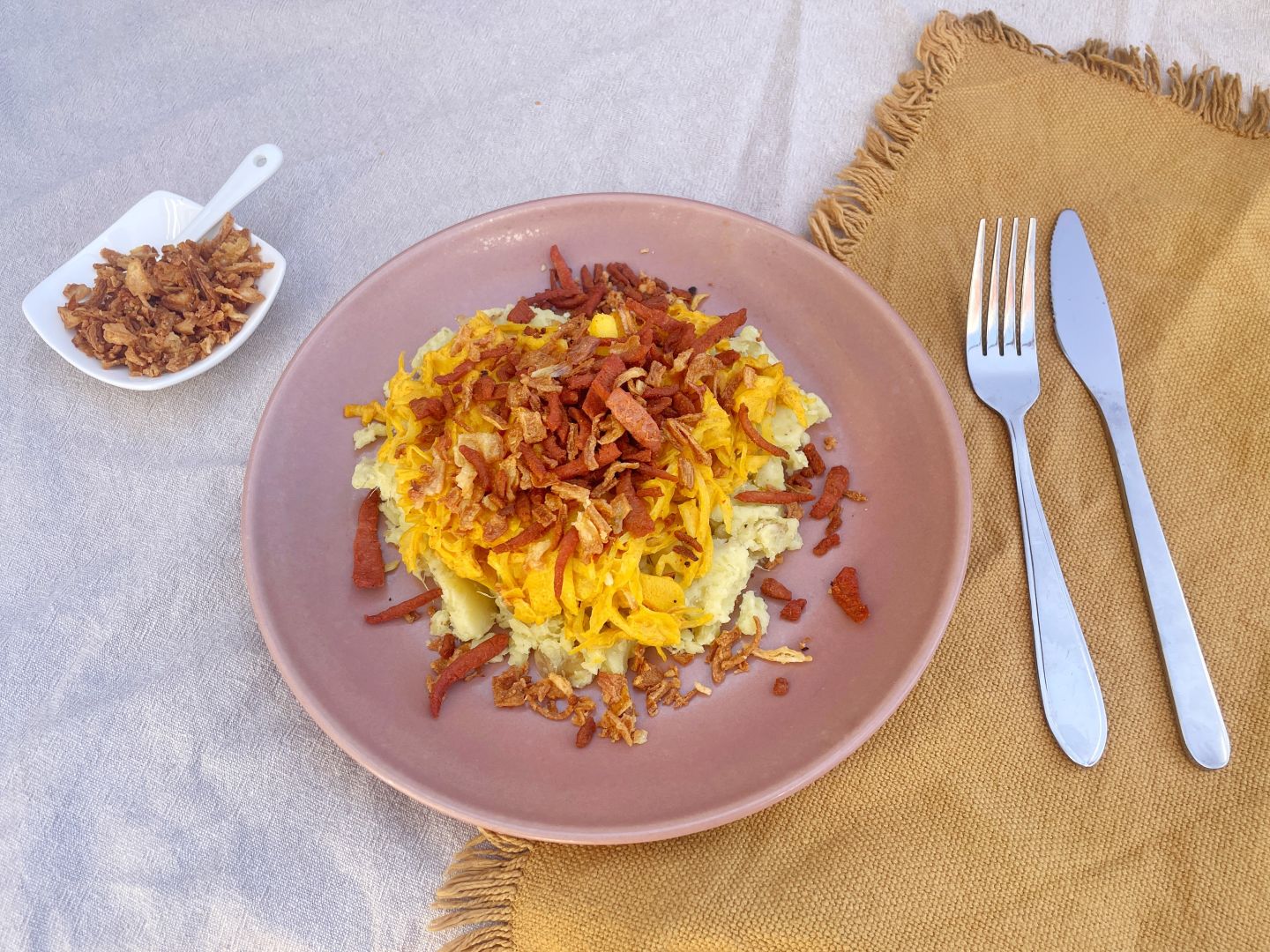 Kruidige zuurkoolschotel met yacon